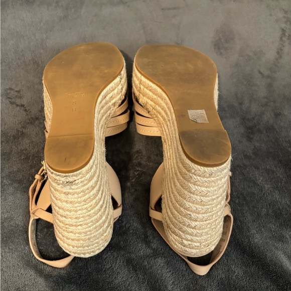 Coach Dottie Nude High Heel Wedge Sandals - Picture 8 of 12